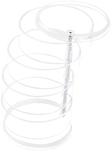 WSZJJ תיבת תכשיטים-אקריליק 4 שכבות סיבוב 360 מעלות סיבוב עניבת שיער מעגל ומחזיק סרטי ראש עם מכסה, מארגן