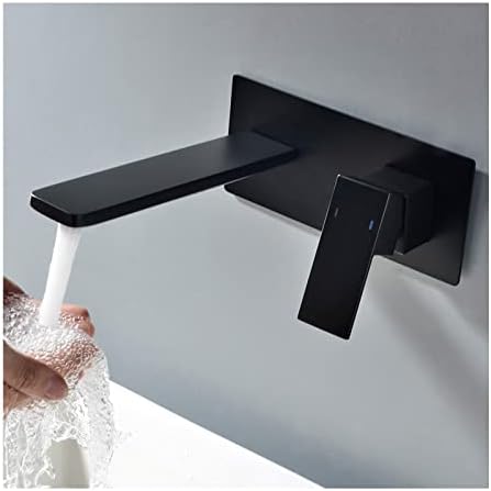 הברז האמבטיה של האוסליבה שחור, חם וקל חריפה קיר אווירה קיר רכוב על ידי ידית יחיד