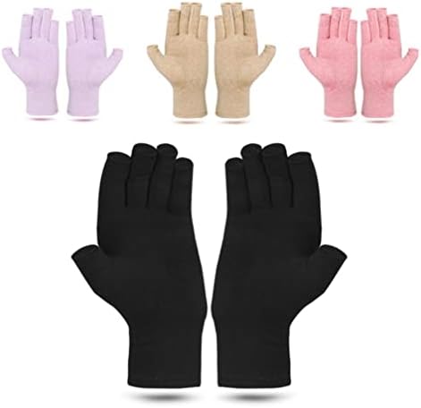 כפפות אצבע 4 זוגות כפפות דלקת פרקים כפפות ללא אצבעות כפפות תעלה הקרפלית כפפות יד תמיכה עבור ספורט מחשב