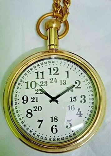 AK ימי פליז מוצק מעולה זמן ספינה שומר שומר כיס שעון-רויאל חיל הים לונדון העתק