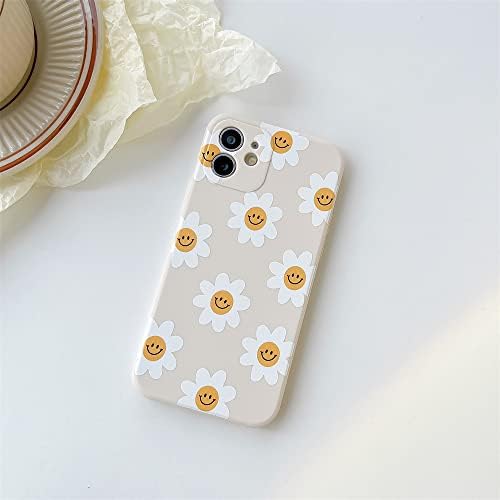חמניות חיוך מארז טלפון פרחים חמוד עבור אפל iPhone 12 מיני 5.4 אינץ 'סיליקון חלק כיסוי רך לאייפון 12mini