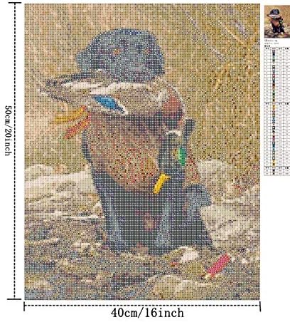 CMQHHYF 5D DIY DIY ערכת ציור יהלום מלא כלב ברווז ברווז סלון קריסטל יד מעשית DIY DOT מדבקה 16x20 אינץ