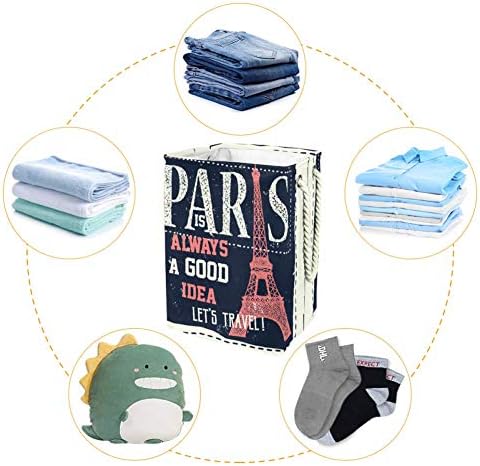 בציר תיירות-פריז צרפת 300 ד אוקספורד עמיד למים בגדי סל גדול כביסה סל עבור שמיכות בגדי צעצועים בחדר שינה