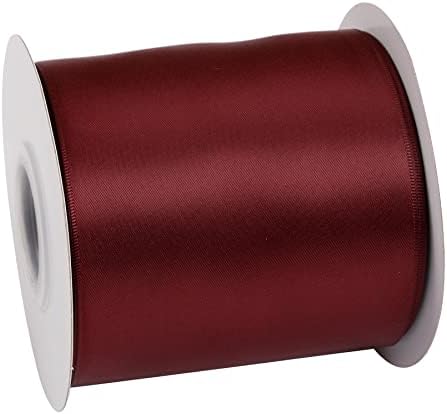 RIBBONITLUX 4 סרט סאטן כפול פנים רחב 25 מטר (277-BURGUNDY.