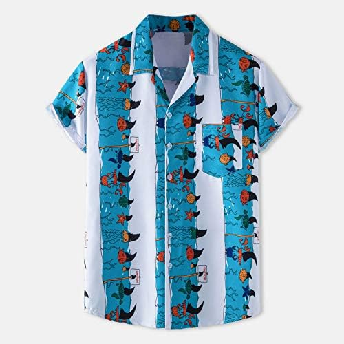 חליפת חוף הוואי לגברים כפתור שרוול קצר למטה חולצות ומכנסיים קצרים מכשירים כושר נינוח תלבושות חופשה פרחונית