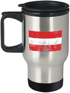 רטרו סגנון וינטג 'אוסטריה אוסטריה דגל גאווה גאווה ספל קפה נסיעות ספל ייחודי