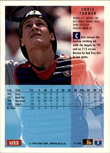 1994 עדכון Fleer 22 Chris Turner NM-MT Angels