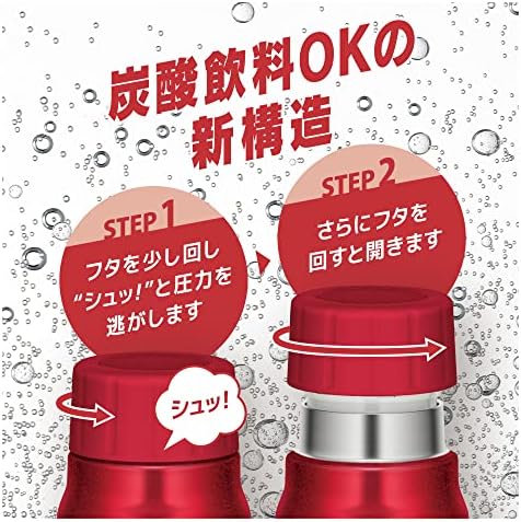 בקבוק מים Thermos FJK-500 R, בקבוק שתייה מוגזים מבודדים, 16.9 פלורידה, אדום, לבידוד קר בלבד