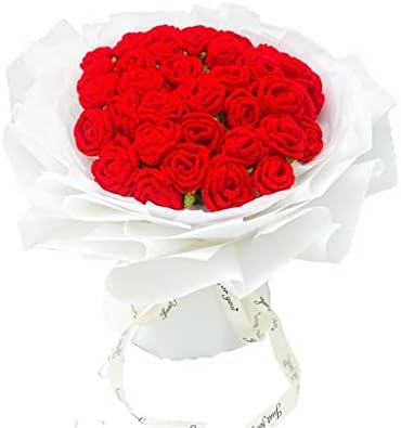 גרט יד סרוג סימולציה 36 ורדים אדומים זר סרוג חוט פרחים אלמוות פרח עשה זאת בעצמך מתנה
