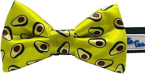 עניבות חמודות עניבת פרפר כלב אבוקדו- 2 x 4 קשרי קשת איכותי פרימיום לכלבים - שפתיים על רצועות אלסטיות