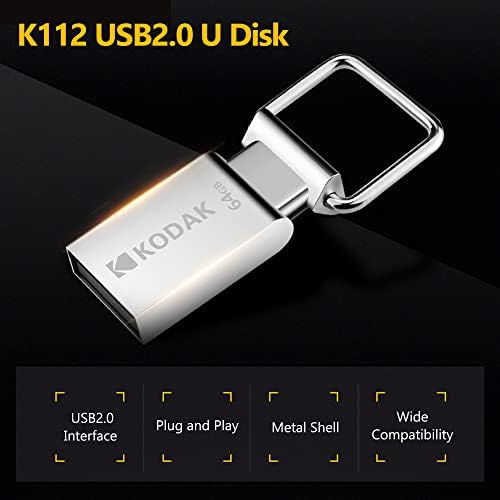 ERYUE K112 64G U DISK מתכת מתכת ניידת USB כונן הבזק עמיד למים מיני זיכרון מקל מכונית כונני עט פלאש DISK