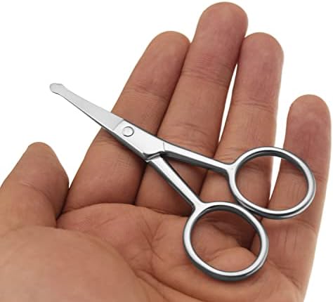 מספריים שיער בטיחות מוטנאר מספריים נירוסטה מפלדת אל חלד מספריים לחיתוך שיער חיתוך טיפוח מקצועי לגבות,
