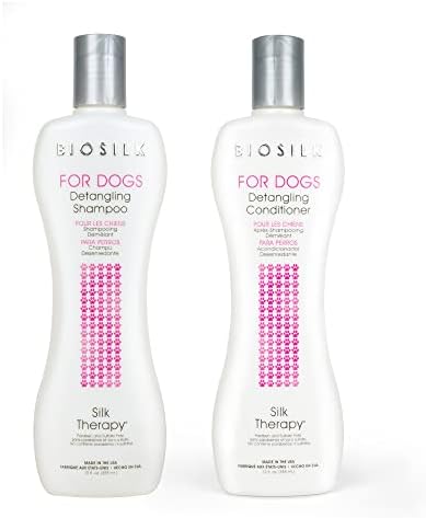 ביוסילק לכלבים טיפול במשי צרור שמפו ומרכך, 12 אונקיות לכל אחד / מסיר כלבים שיער מאט, שמפו ומרכך לכלבים