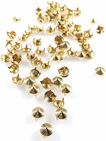 ראשי ציפורניים - כתמים - חתיכים: גודל 30 גימור זהב ספירלי - 100 מחשב - 6 ממ 15/64