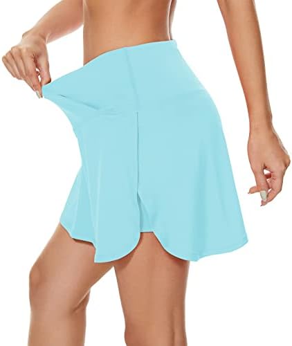קומורבי קפלים חצאית טניס סקורט לנשים עם מכנסיים קצרים כיסים חצאית גולף ספורתית גבוהה מפותחת גבוהה