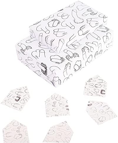 מרכזי 23-מצחיק גלישת נייר - 6 גיליונות של גס יום הולדת מתנה לעטוף-שחור ולבן - חג האהבה מתנות לעטוף-עבור