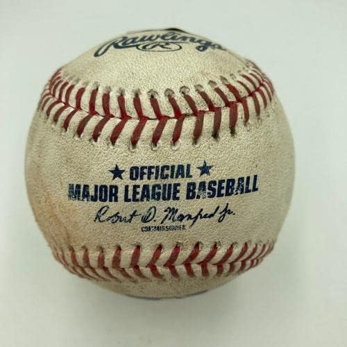 Albert Pujols הקריירה הסופית ב- BAT 4 באוקטובר, 2022 משחק השתמש בבייסבול MLB HOLO - משחק MLB השתמש בייסבול