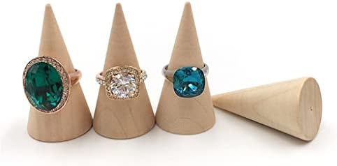יצירתי מוצק עץ קונוס טבעת דוכן תצוגת טבעת תכשיטי אחסון ארון ירי אבזרי מפעל סיטונאי